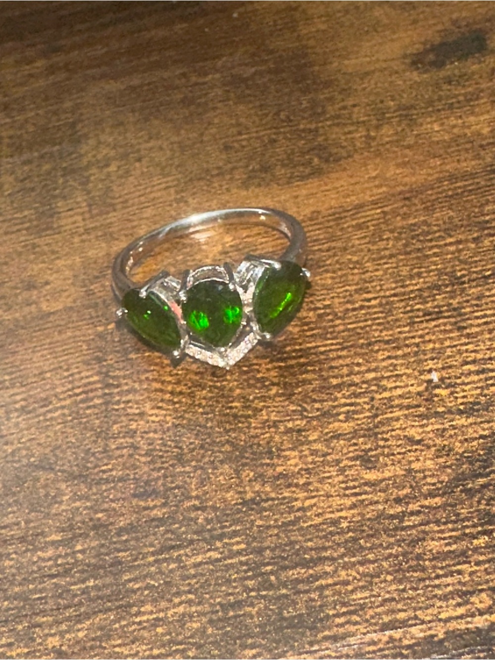 Genuine Chrome Diopside Ring sz 9
